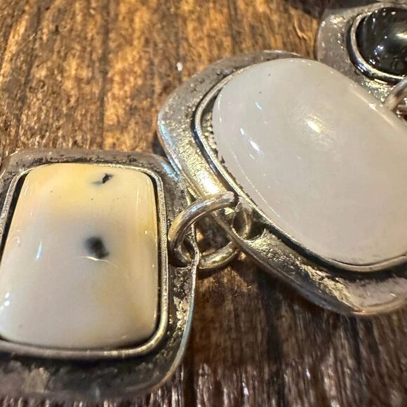 Handcrafted Boho Western Chic Natural Stone Link Bracelet, Adjustable, Multicol - Picture 2 of 9